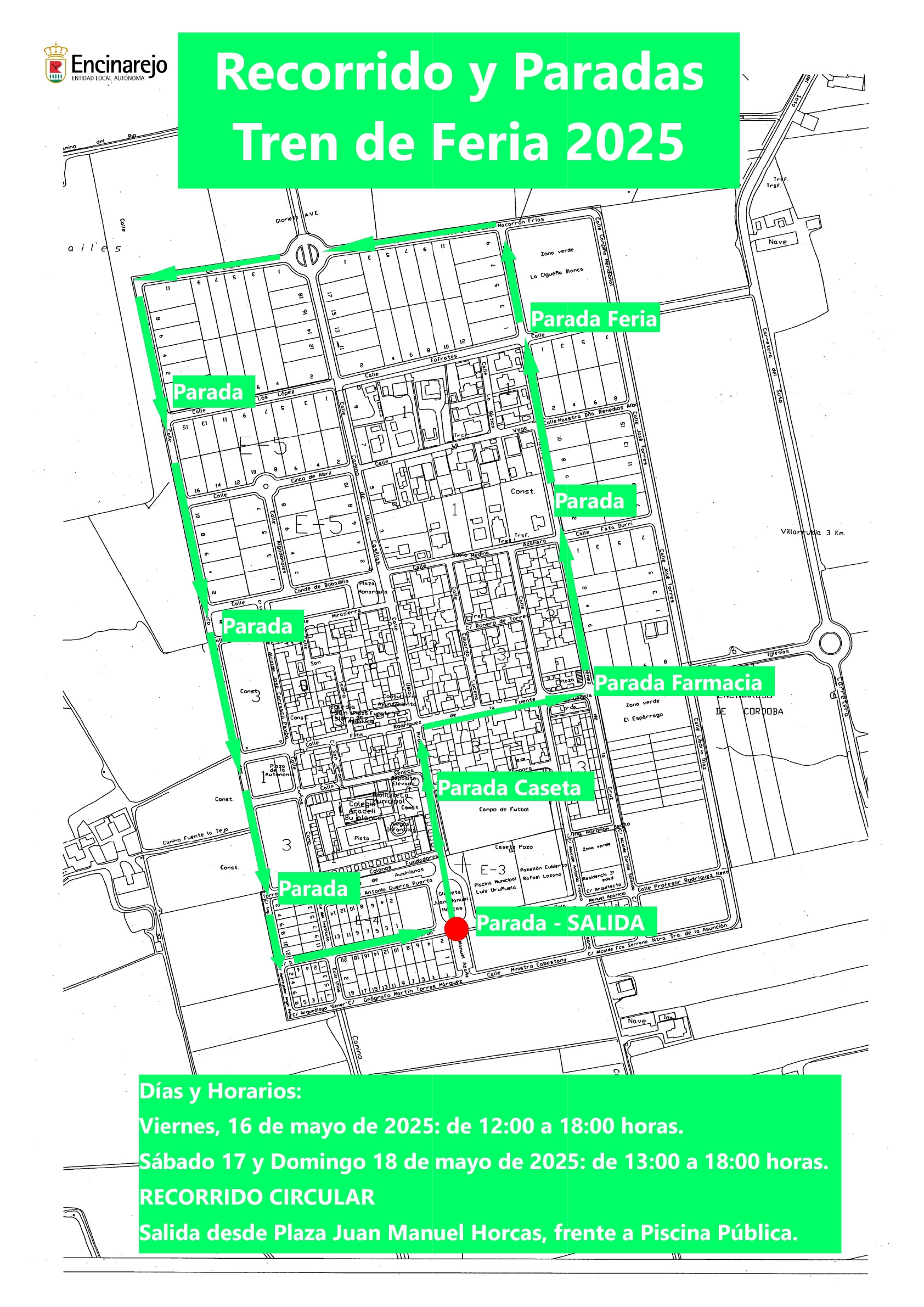 Recorrido tren feria 2025
